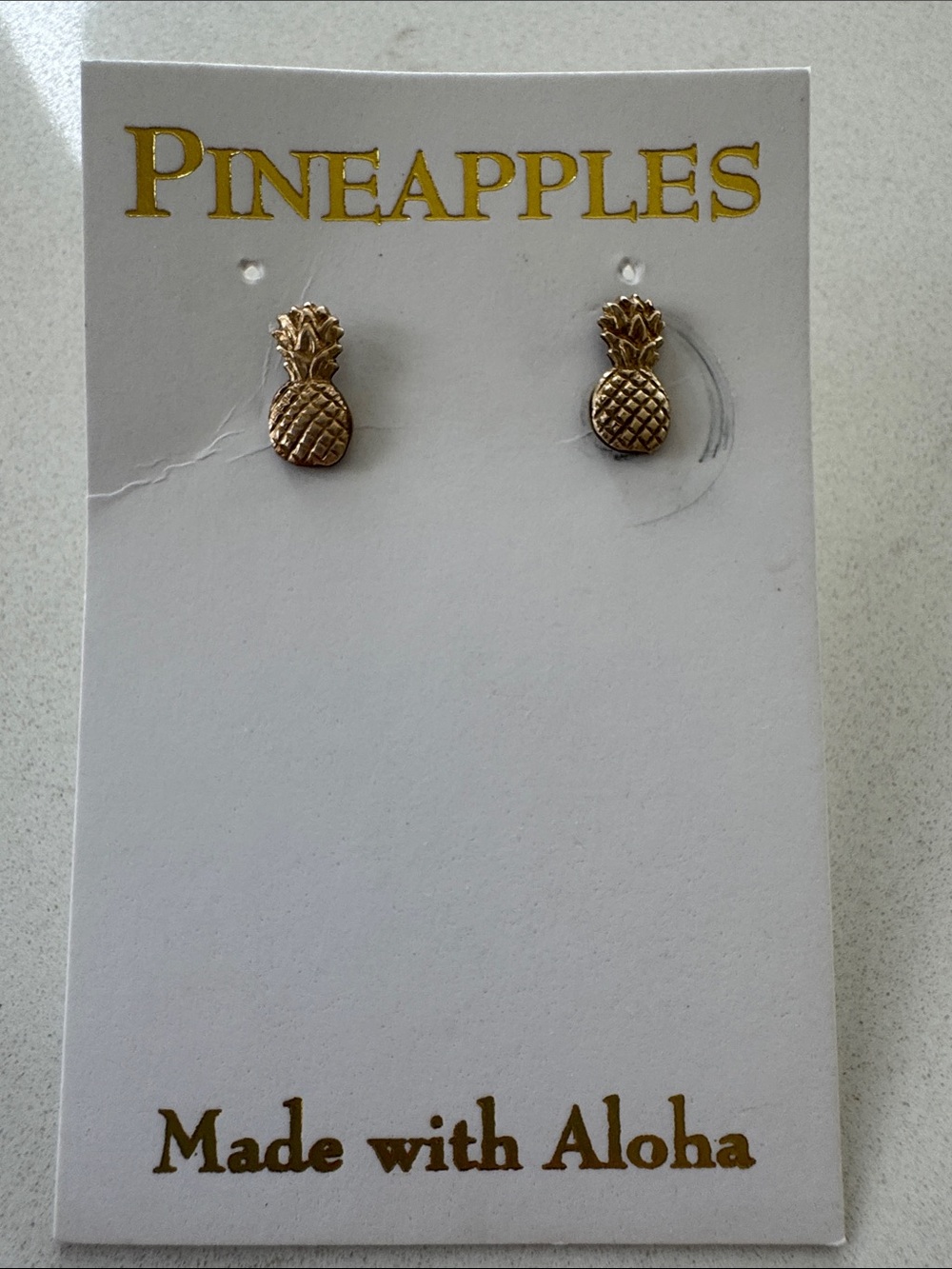 Pineapple Brass Earrings made with Aloha NWT ✨